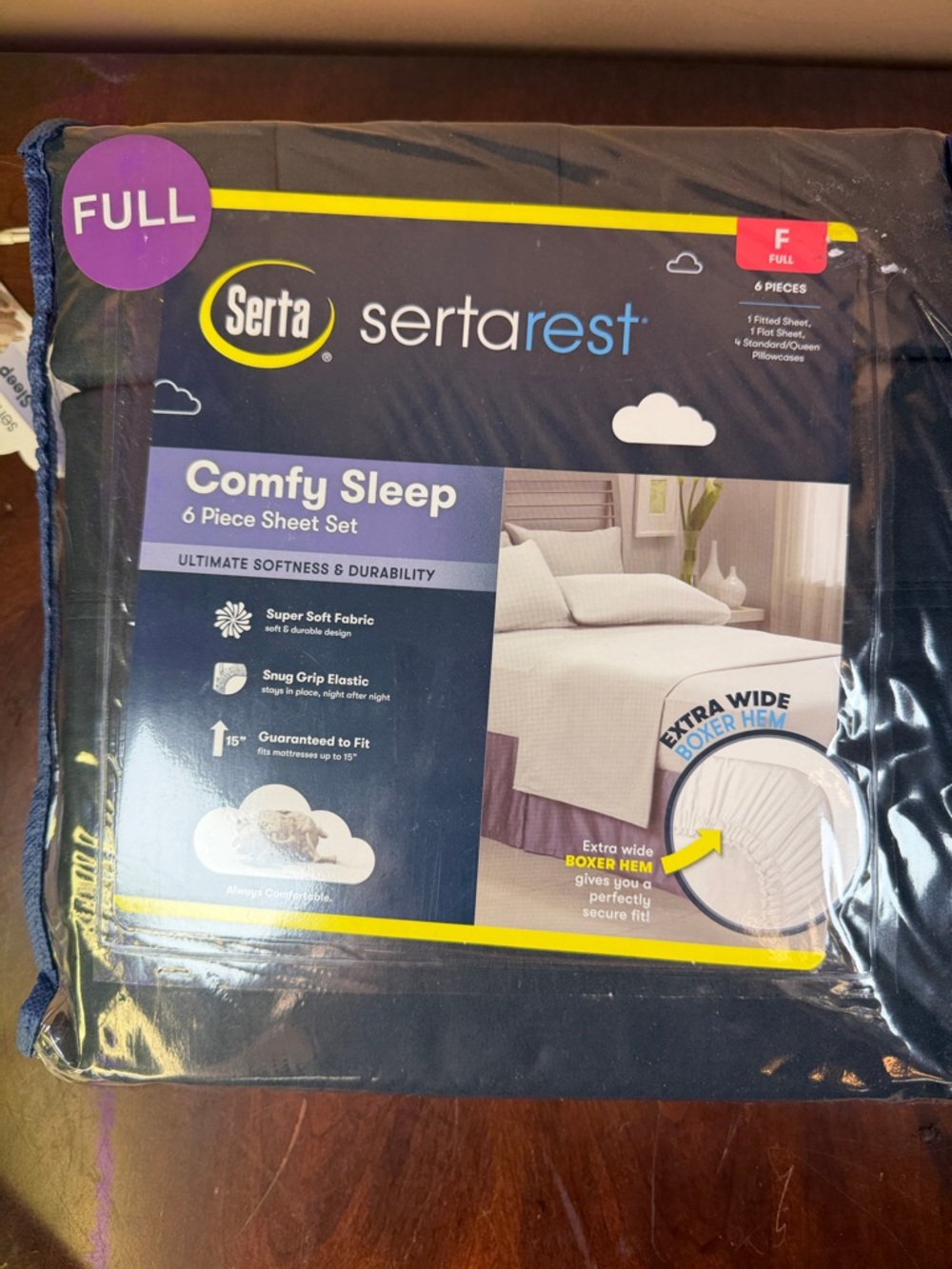 Serta Sertarest Comfy Sleep 6-Piece Full Sheet Set - Navy